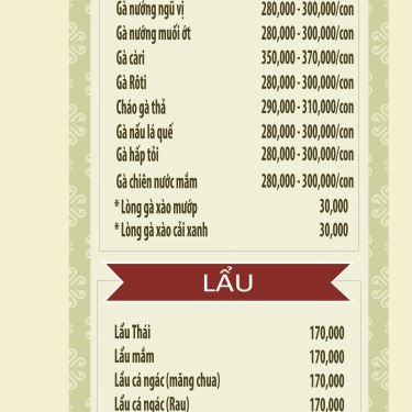 Thực đơn- Quán Ăn Bò 7 Món Bình Quới