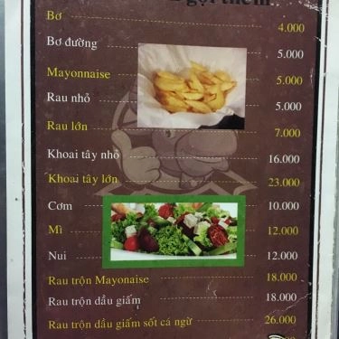 Thực đơn- Quán Ăn Bò Beefsteak Trần Hữu Trang