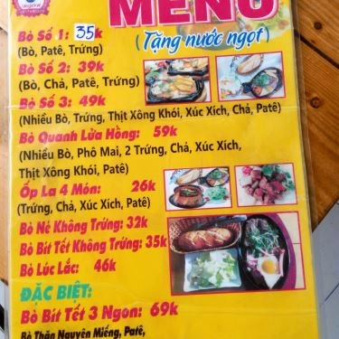 Thực đơn- Quán Ăn Bò Né 3 Ngon - Bò Quanh Lửa Hồng - 138 Hoàng Diệu 2