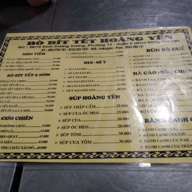 Tổng hợp- Quán Ăn Bò Bit Tết Hoàng Yến