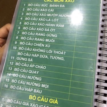 Thực đơn- Quán Ăn Bồ Câu Chiến Sĩ - Đặc Sản Chim Trời