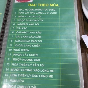 Thực đơn- Quán Ăn Bồ Câu Chiến Sĩ - Đặc Sản Chim Trời