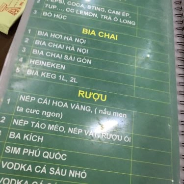 Thực đơn- Quán Ăn Bồ Câu Chiến Sĩ - Đặc Sản Chim Trời
