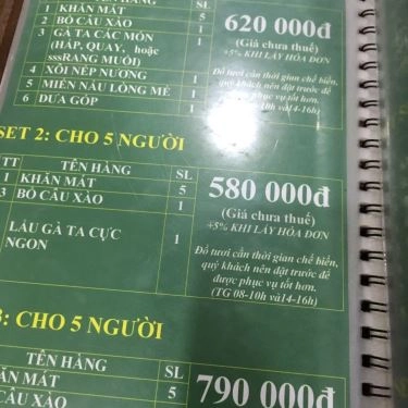Thực đơn- Quán Ăn Bồ Câu Chiến Sĩ - Đặc Sản Chim Trời