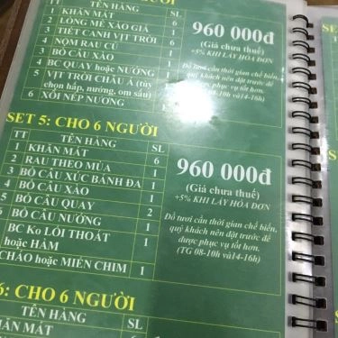 Thực đơn- Quán Ăn Bồ Câu Chiến Sĩ - Đặc Sản Chim Trời