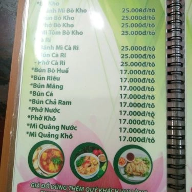 Thực đơn- Quán Ăn Bồ Đề - Quán Cơm Chay