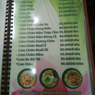 Thực đơn- Quán Ăn Bồ Đề - Quán Cơm Chay