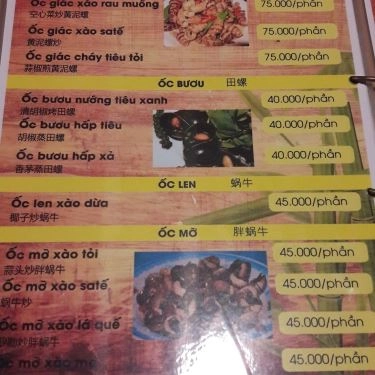 Thực đơn- Bờ Kè Quán - Quán Ăn Gia Đình
