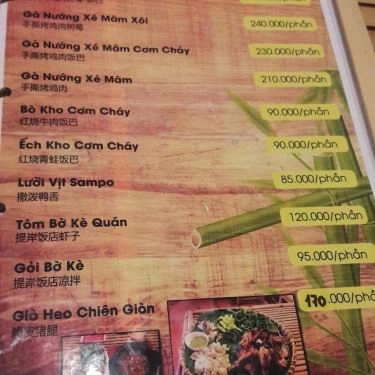 Thực đơn- Bờ Kè Quán - Quán Ăn Gia Đình