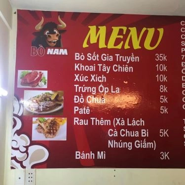 Thực đơn- Quán Ăn Bò Nam - Bò Sốt Gia Truyền