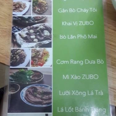 Thực đơn- Quán Ăn Bò Nầm Nướng Zubo - Lý Thường Kiệt