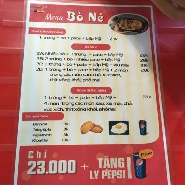 Thực đơn- Quán Ăn Bò Né 3 Like