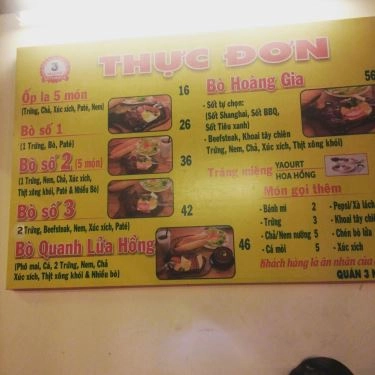 Thực đơn- Quán Ăn Bò Né 3 Ngon - Nguyễn Văn Linh