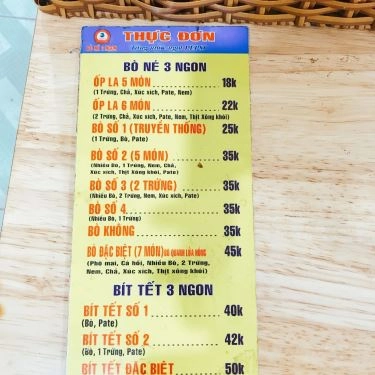 Thực đơn- Quán Ăn Bò Né 3 Ngon - 222 Đặng Văn Bi