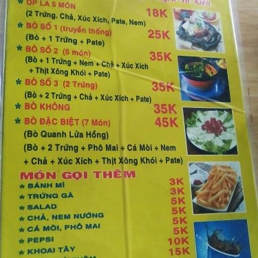 Thực đơn- Quán Ăn Bò Né 3 Ngon - Bò Quang Lửa Hồng - Đường Số 9A
