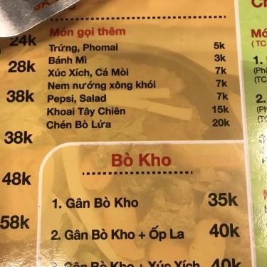 Thực đơn- Quán Ăn Bò Né 3 Ngon - Bò Quanh Lửa Hồng - 37 Lê Đức Thọ