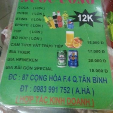 Thực đơn- Quán Ăn Bò Né 3 Ngon - Bò Quanh Lửa Hồng - Cộng Hòa