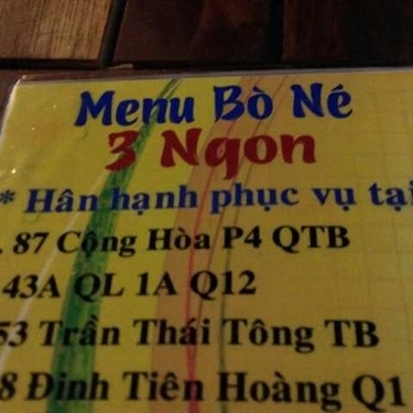 Tổng hợp- Quán Ăn Bò Né 3 Ngon - Bò Quanh Lửa Hồng - Cộng Hòa