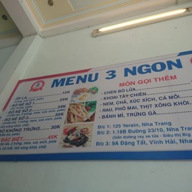 Thực đơn- Quán Ăn Bò Né 3 Ngon - Bò Quanh Lửa Hồng - Yersin
