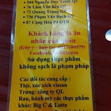 Thực đơn- Quán Ăn Bò Né 3 Ngon - Bò Quanh Lửa Hồng - Yersin