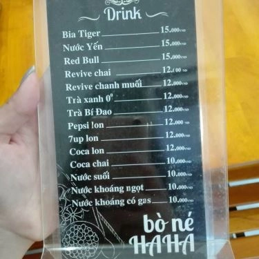 Thực đơn- Quán Ăn Bò Né Haha
