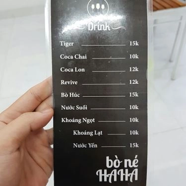 Thực đơn- Quán Ăn Bò Né Haha
