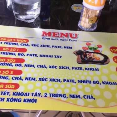 Thực đơn- Quán Ăn Bò Né Hoa Sữa