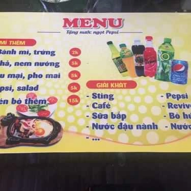 Thực đơn- Quán Ăn Bò Né Hoa Sữa