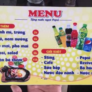 Thực đơn- Quán Ăn Bò Né Hoa Sữa