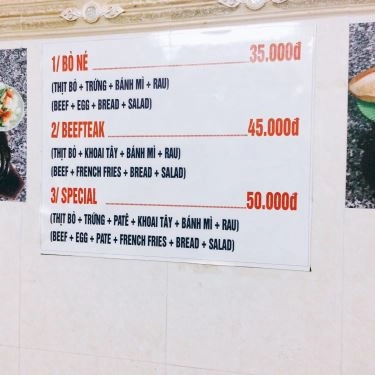 Thực đơn- Quán Ăn Bò Né Hùng Vương