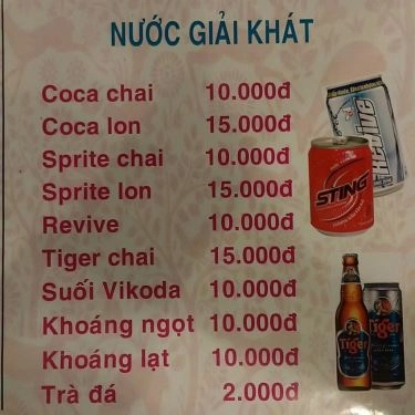 Thực đơn- Quán Ăn Bò Né Mười - Lê Quý Đôn