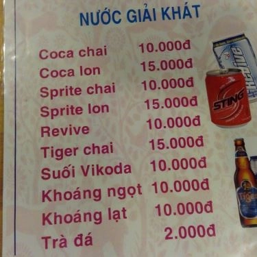 Thực đơn- Quán Ăn Bò Né Mười - Lê Quý Đôn
