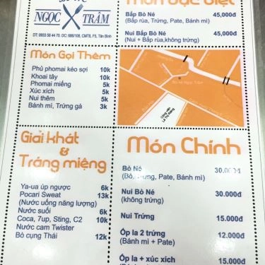 Thực đơn- Quán Ăn Bắp Bò Né & Beefsteak Ngọc Trâm