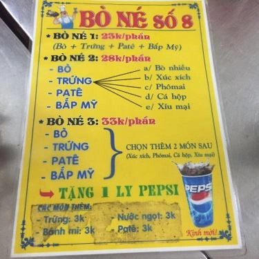 Thực đơn- Quán Ăn Bò Né Số 8