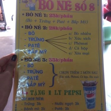 Thực đơn- Quán Ăn Bò Né Số 8