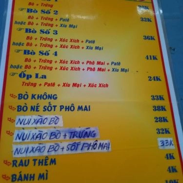 Thực đơn- Quán Ăn Bò Né Sốt Phô Mai Ngân Nga