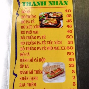 Thực đơn- Quán Ăn Bò Né Thành Nhân