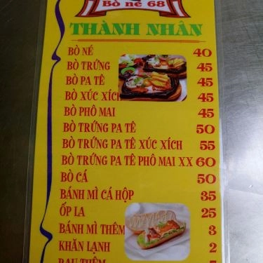 Thực đơn- Quán Ăn Bò Né Thành Nhân