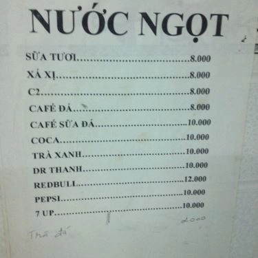 Thực đơn- Quán Ăn Bò Né Thanh Tuyền 2