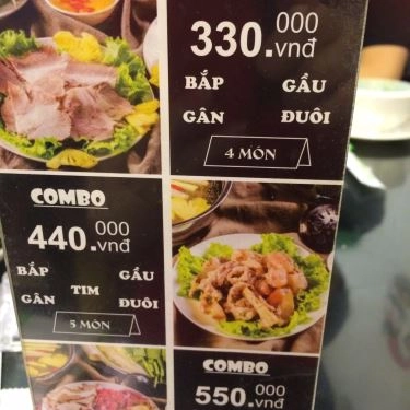 Thực đơn- Quán Ăn Bò Nhúng Dấm 555 - Trung Hòa