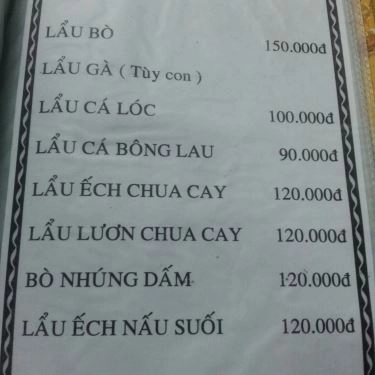 Thực đơn- Quán Ăn Bò Nướng Năm Quý