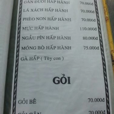 Thực đơn- Quán Ăn Bò Nướng Năm Quý