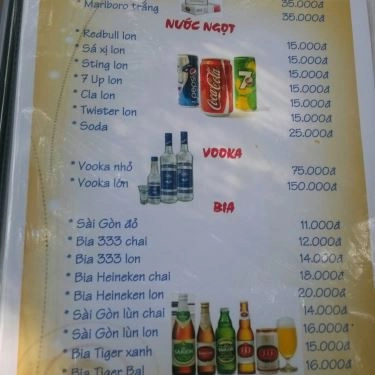 Thực đơn- Bờ Sông Tiếu Già - Quán Ăn Gia Đình