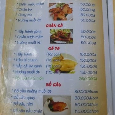 Thực đơn- Bờ Sông Tiếu Già - Quán Ăn Gia Đình