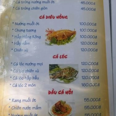 Thực đơn- Bờ Sông Tiếu Già - Quán Ăn Gia Đình