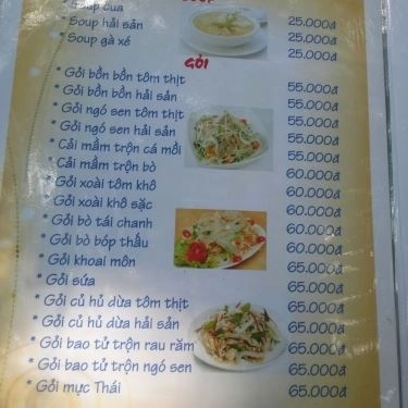 Thực đơn- Bờ Sông Tiếu Già - Quán Ăn Gia Đình