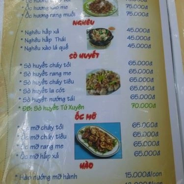 Thực đơn- Bờ Sông Tiếu Già - Quán Ăn Gia Đình