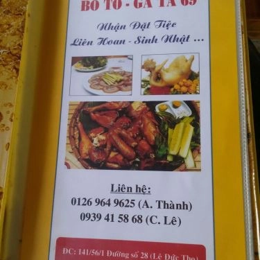 Thực đơn- Quán Ăn Bò Tơ & Gà Ta Củ Chi 69