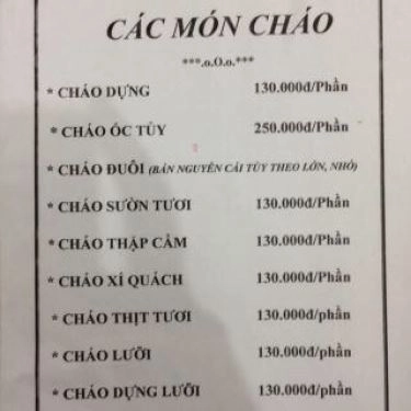 Thực đơn- Quán Ăn Bò Tơ Năm Khánh