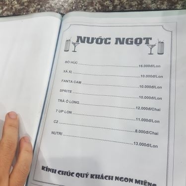 Thực đơn- Quán Ăn Bò Tơ Năm Sánh Quyết Thắng - Phạm Văn Đồng